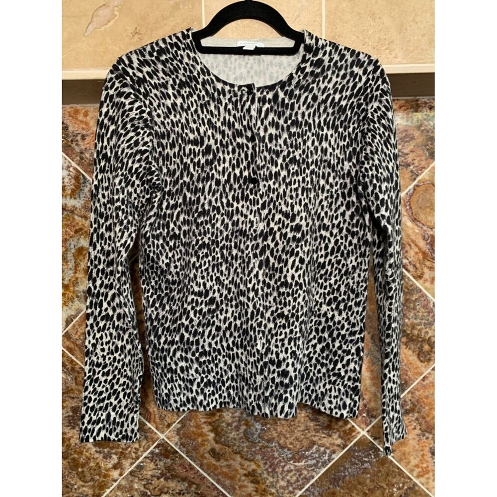 TIMELSS ANIMAL PRINT | Charter Club Leopard Button-Front Cardigan - Size M